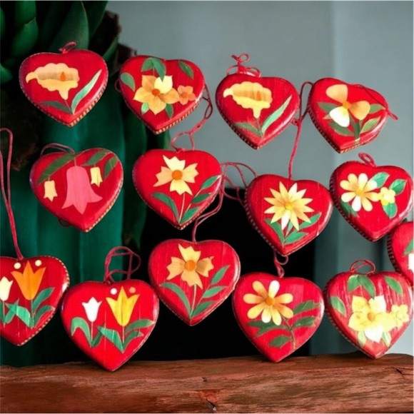 Heart Ornament Any Day of Year Spouse-Partner-Child Hand Made Hand Painted - Picture 5 of 10